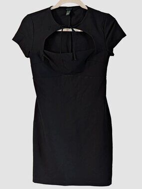 Wild Fable Black Cutout Mini Dress Tie Front Bodycon XS Night Out